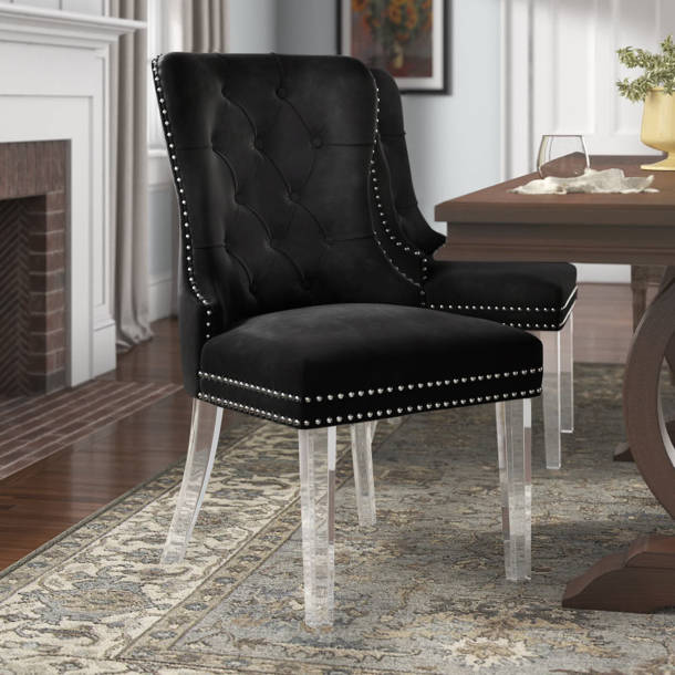 Rosdorf Park Rosado Tufted Velvet Upholstered Side Chair & Reviews